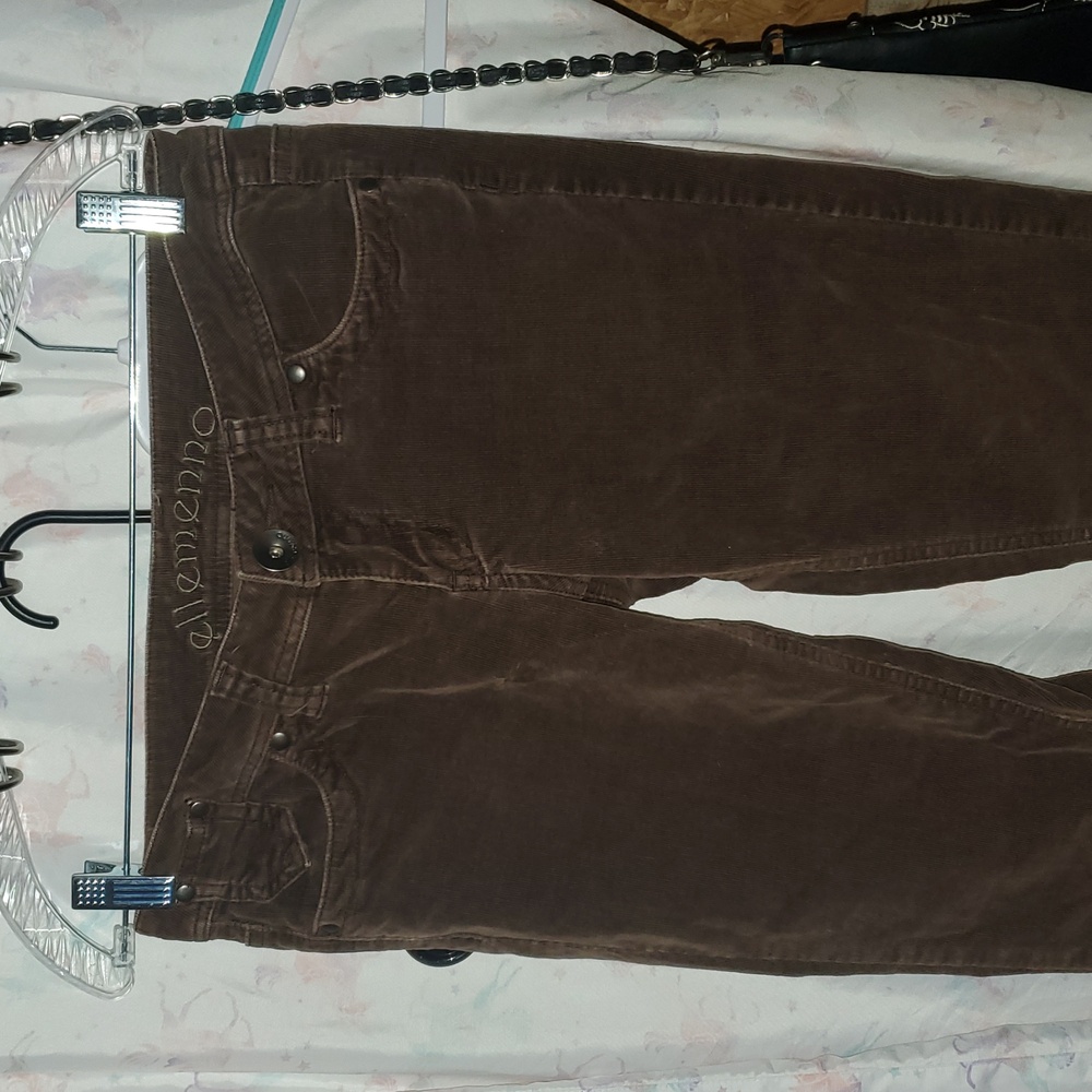 ellemenno Brown Corduroy Womens Pants